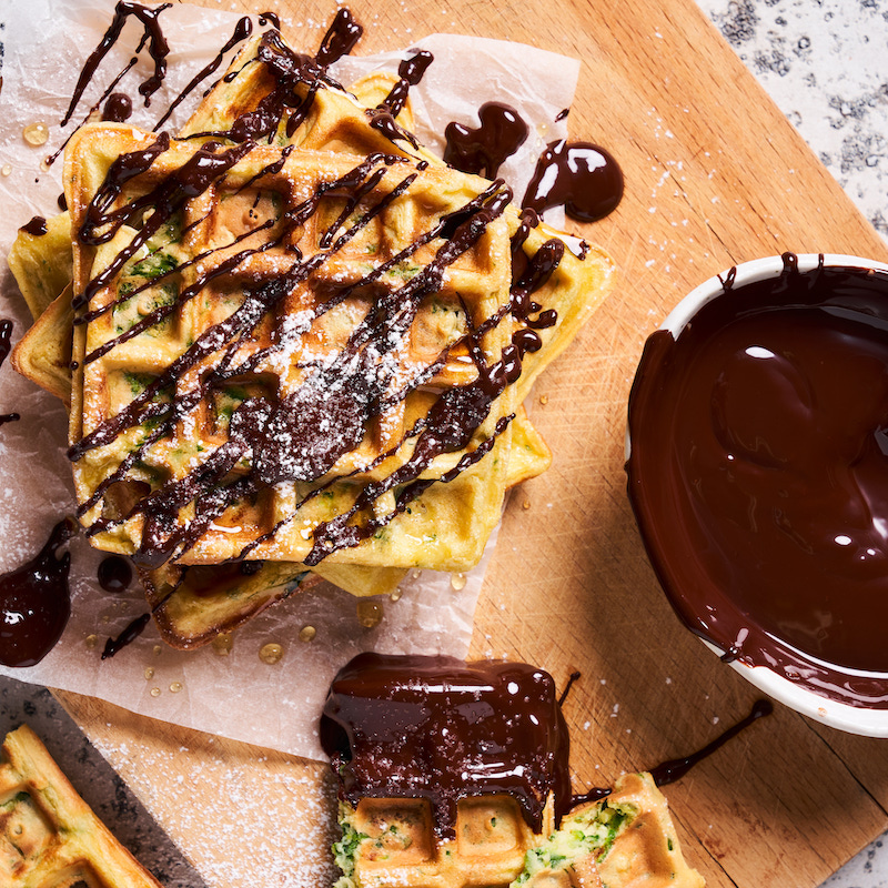 Charlie’s Zucchini and Spinach Waffles