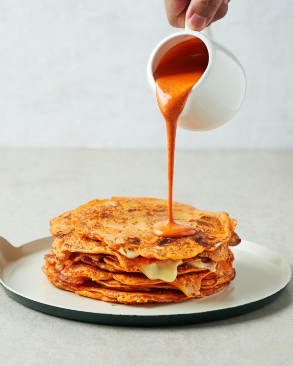 Cheesy Kimchi Pancakes