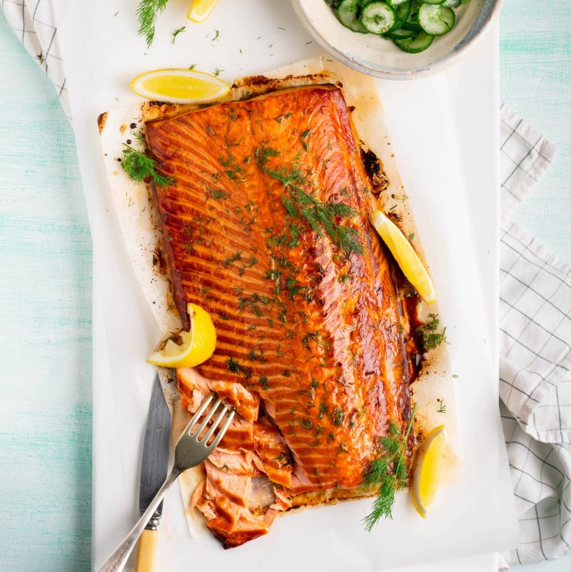 Honey Glazed Tea-smoked Salmon