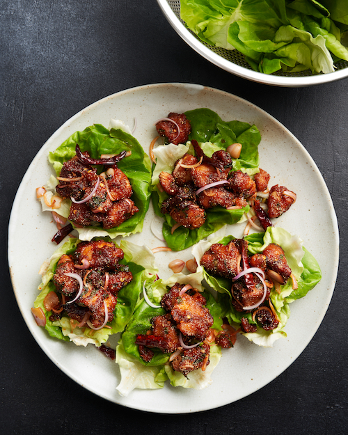 Fried Chicken Laab San Choy Bow