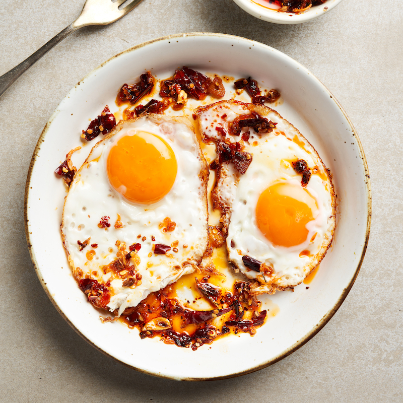 Fried Eggs with Chilli Crisp