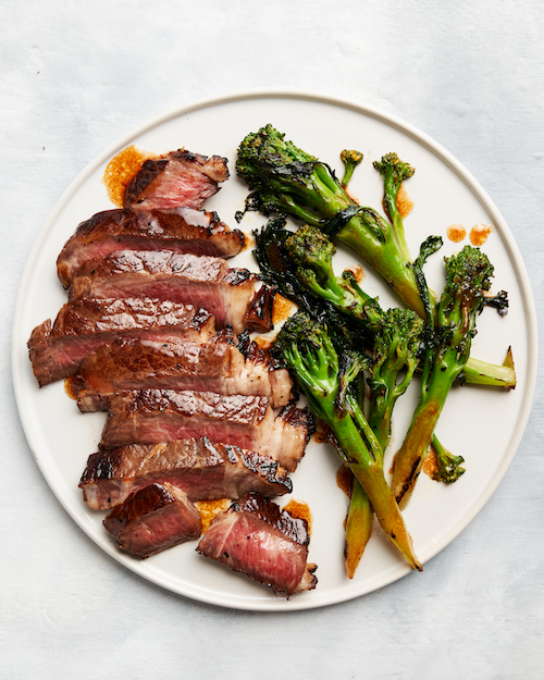 Grilled Hoisin Steak & Garlicky Chinese Broccoli