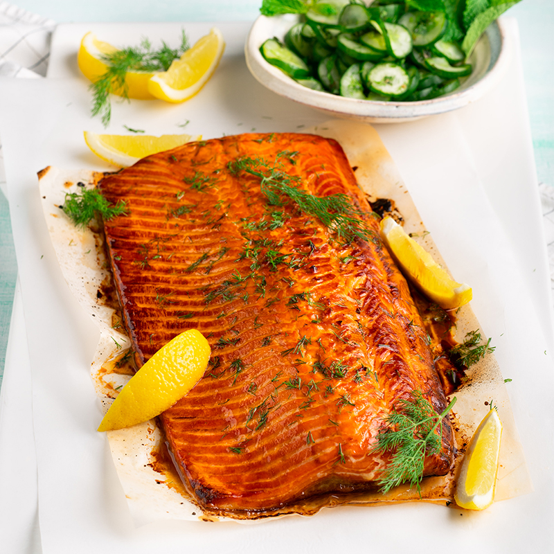 Honey Glazed Tea-smoked Salmon