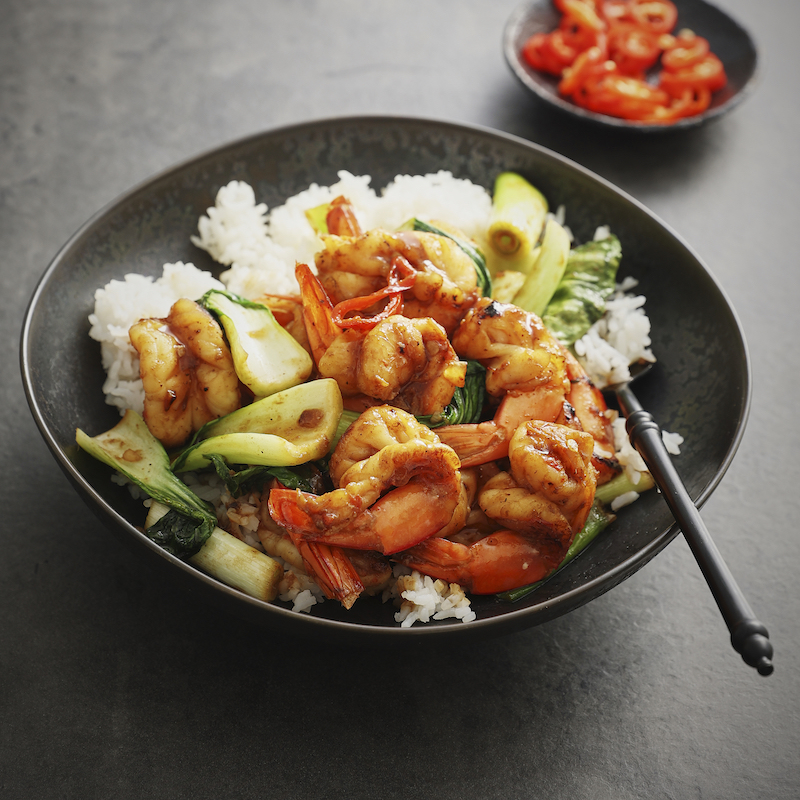 Honey Soy Garlic Prawn Stir-Fry