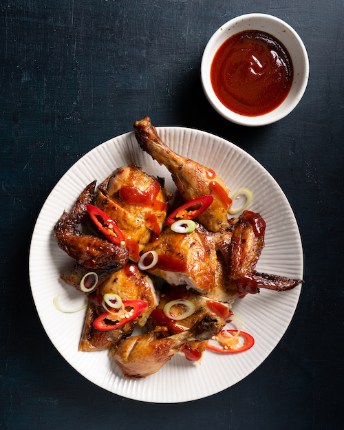 Hot Honey Microwave Roast Chicken