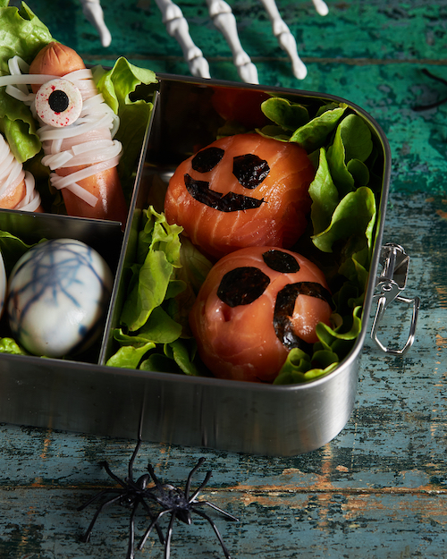 Jack O’Lantern Rice Balls