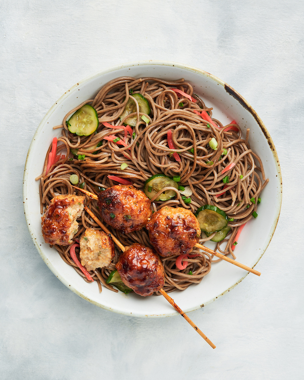 Japanese Glazed Meatballs & Soba Noodles