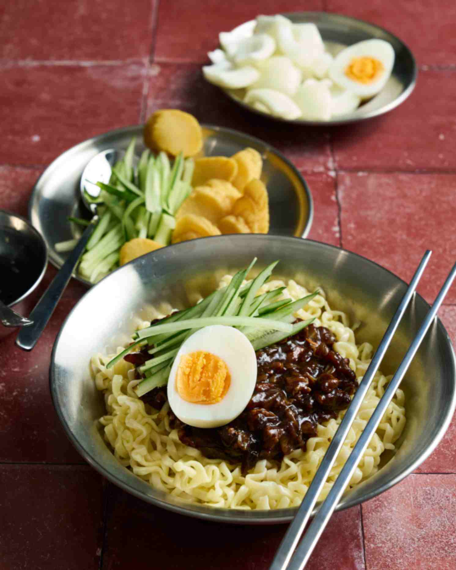 Korean Jajangmyeon (Noodles in Black Bean Sauce)