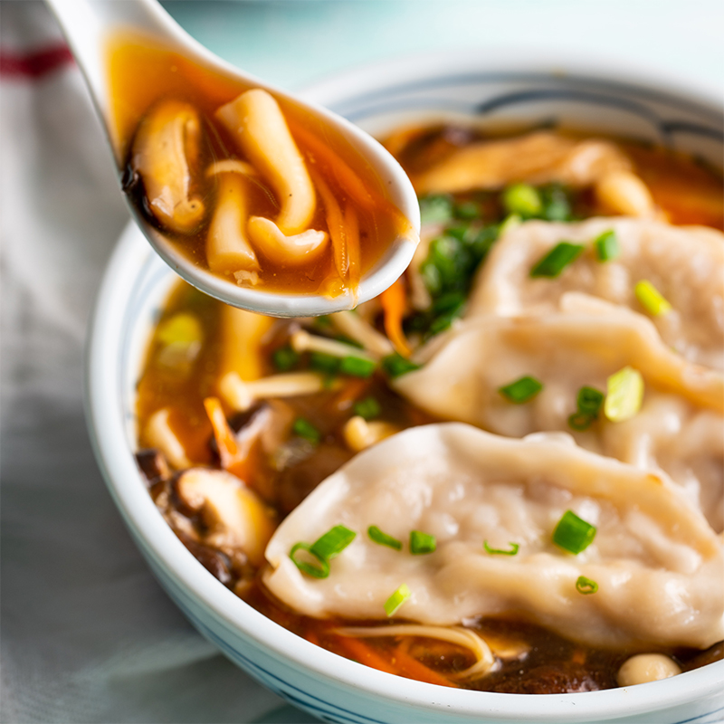 Mushroom Dumpling Hot & Sour Soup