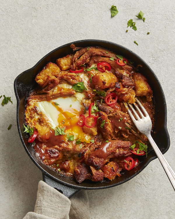 One-Pan Pulled Pork Breakfast Skillet