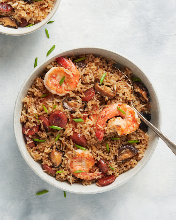 Rice-cooker Garlic Prawn Rice