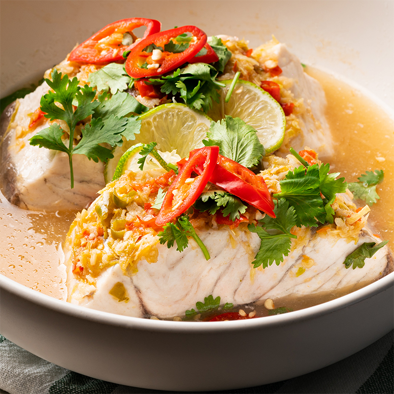 Thai Lime & Garlic Steamed Fish