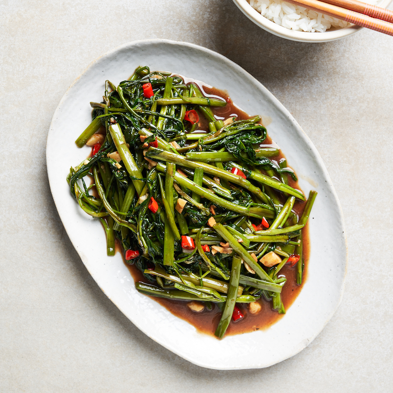 Thai Morning Glory Stir-Fry (Pad Pak Boong Fai Dang)