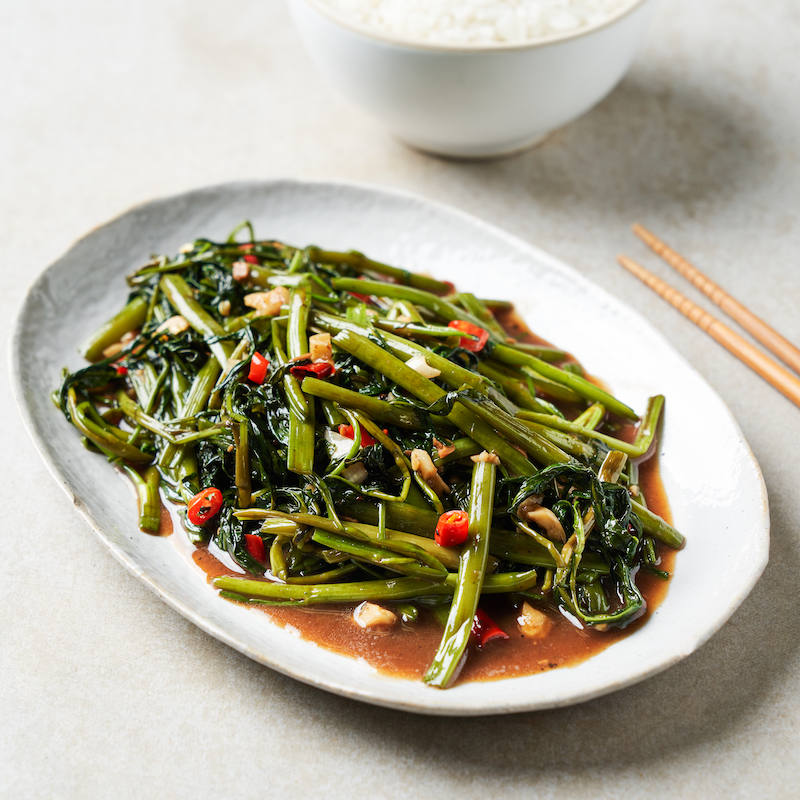 Thai Morning Glory Stir-Fry (Pad Pak Boong Fai Dang)