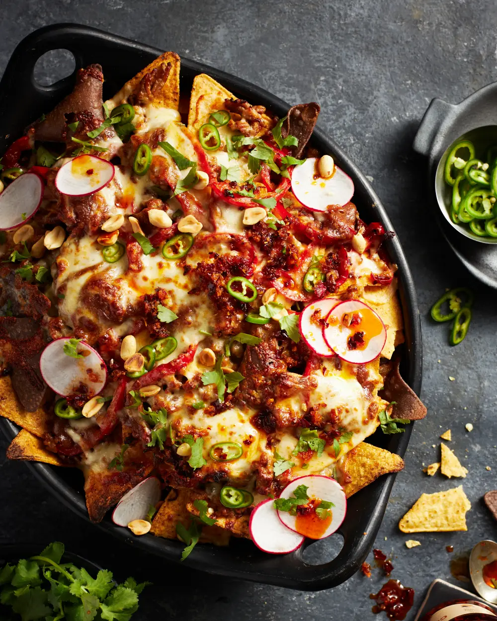 Peanut Chilli Crisp Pork Nachos