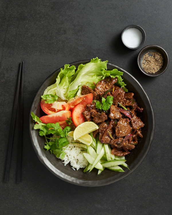 Vietnamese Shaking Beef Rice Bowl